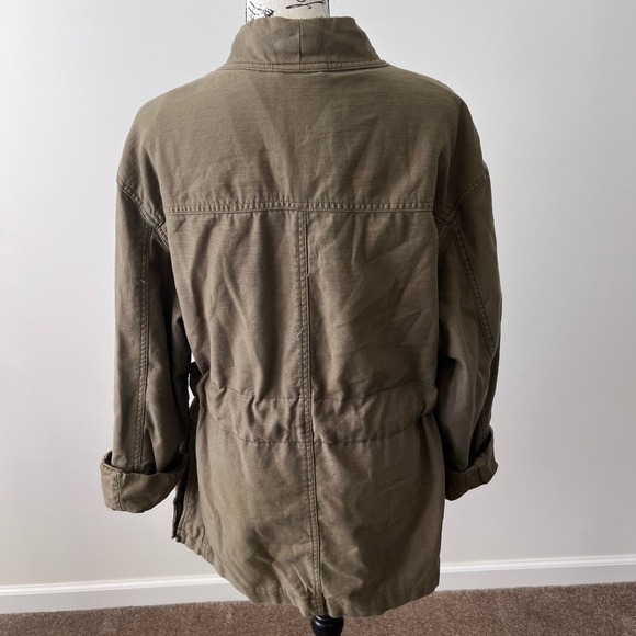 Free People Drapey Olive Green Utility Jacket with O-Ring Belt Size S - Picture 7 of 11